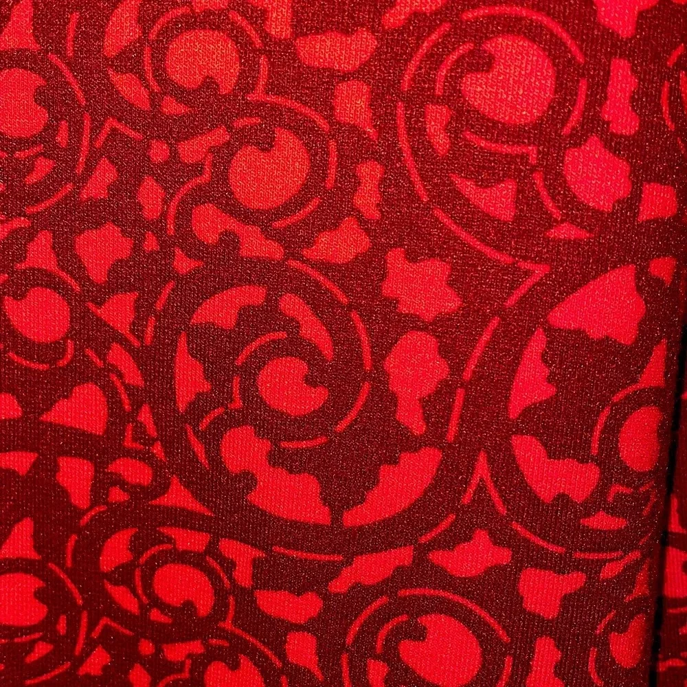 3/4 sleeve faux wrap dress, paisley like print. Lands End, - Picture 4 of 6